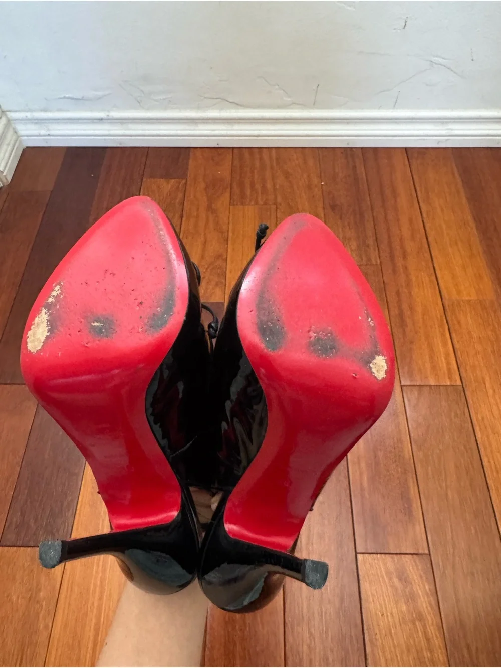 Christian Louboutin Black Patent Ballet Slingback Bow Pumps